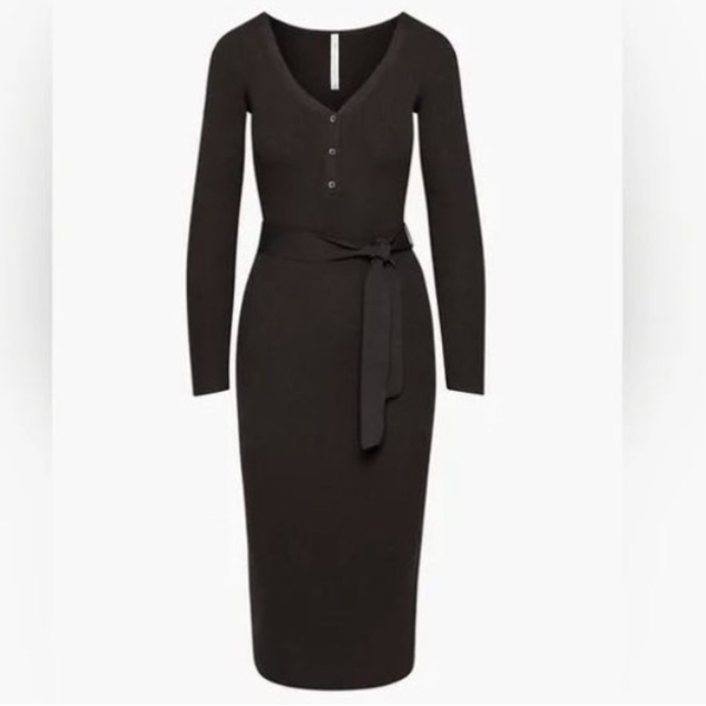 Aritzia Dark Brown Long Sleeve Dress